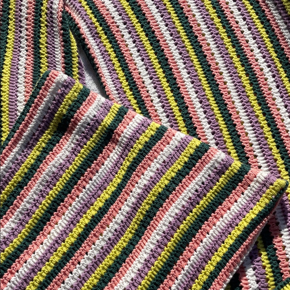 Line & Dot Breakers Wide-Leg Crochet Boho Striped Beachwear Festival XS - Picture 4 of 9